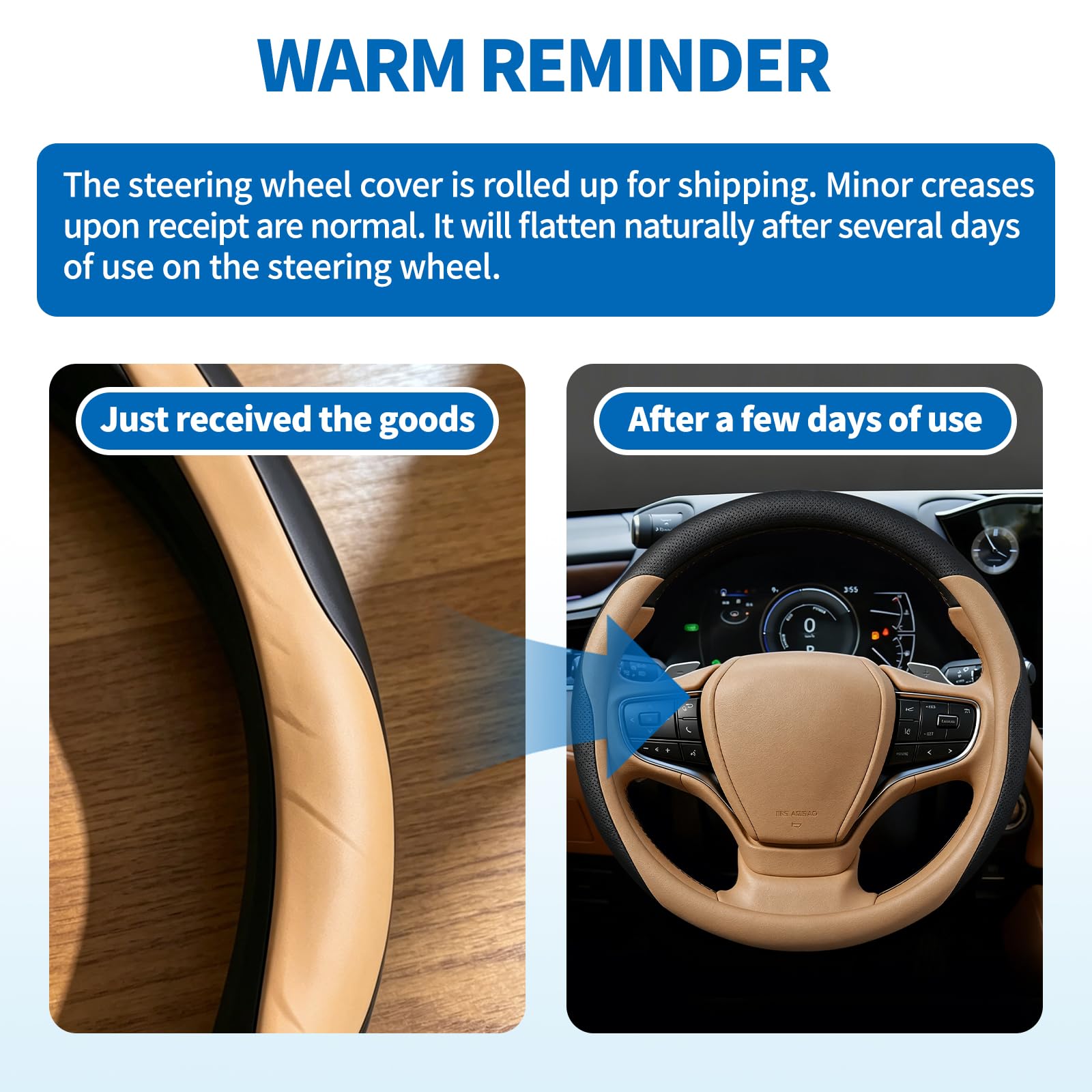 Erivis cover next to ruler showing 14.5–15 inch scale for accurate fit confirmation