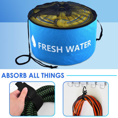 ERKOON black sewer bag open displaying lined interior and containment benefit