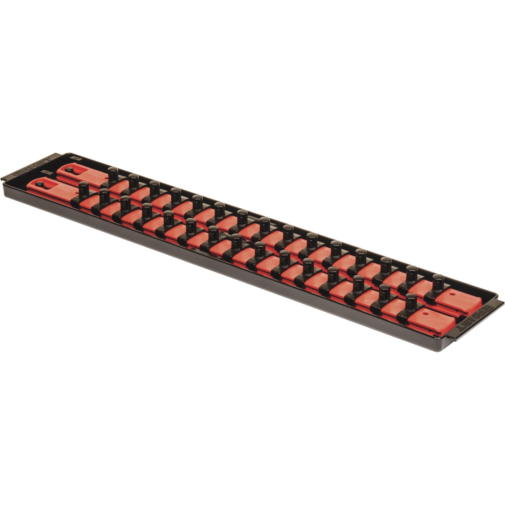 Ernst Manufacturing front tray view showing compact red organizer and secure storage