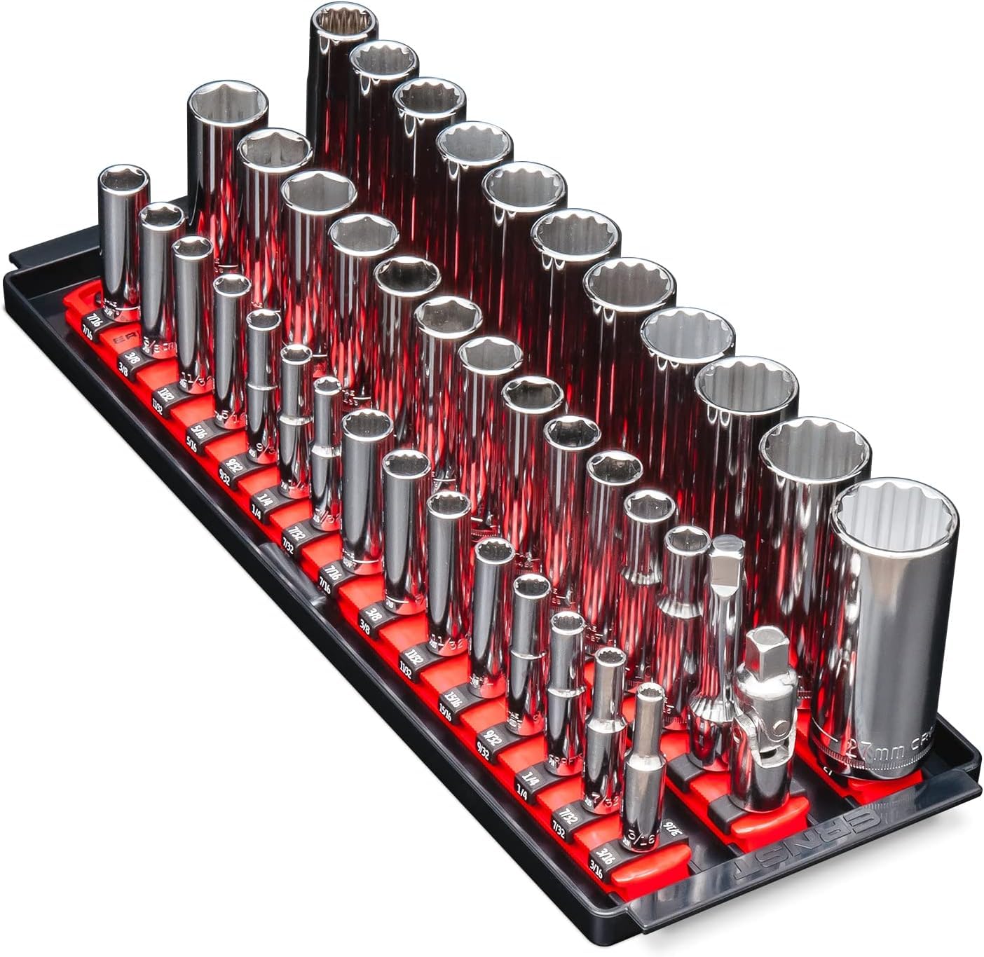 Ernst Socket Boss close-up of rail end stop demonstrating stable socket retention