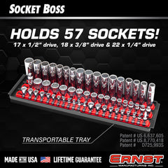 Ernst Manufacturing tray loaded with sockets for fast tool selection