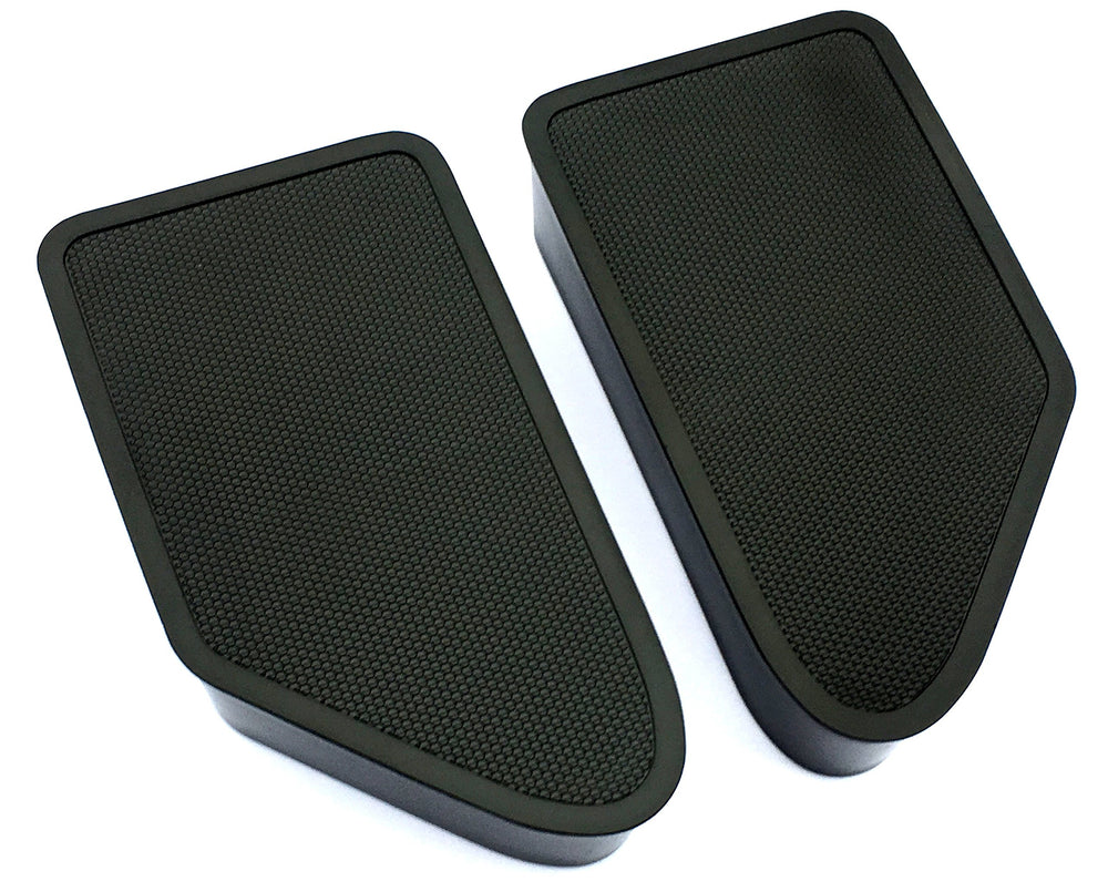 ES ENGINEERED BY SCHILDMEIER front view of both stake pocket covers showing fit and shape benefits
