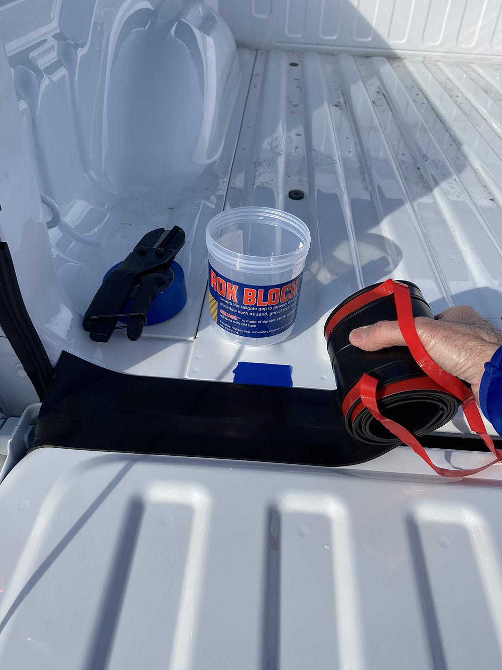 ESI ROK BLOCK on a truck bed in lifestyle shot reducing cleanup time
