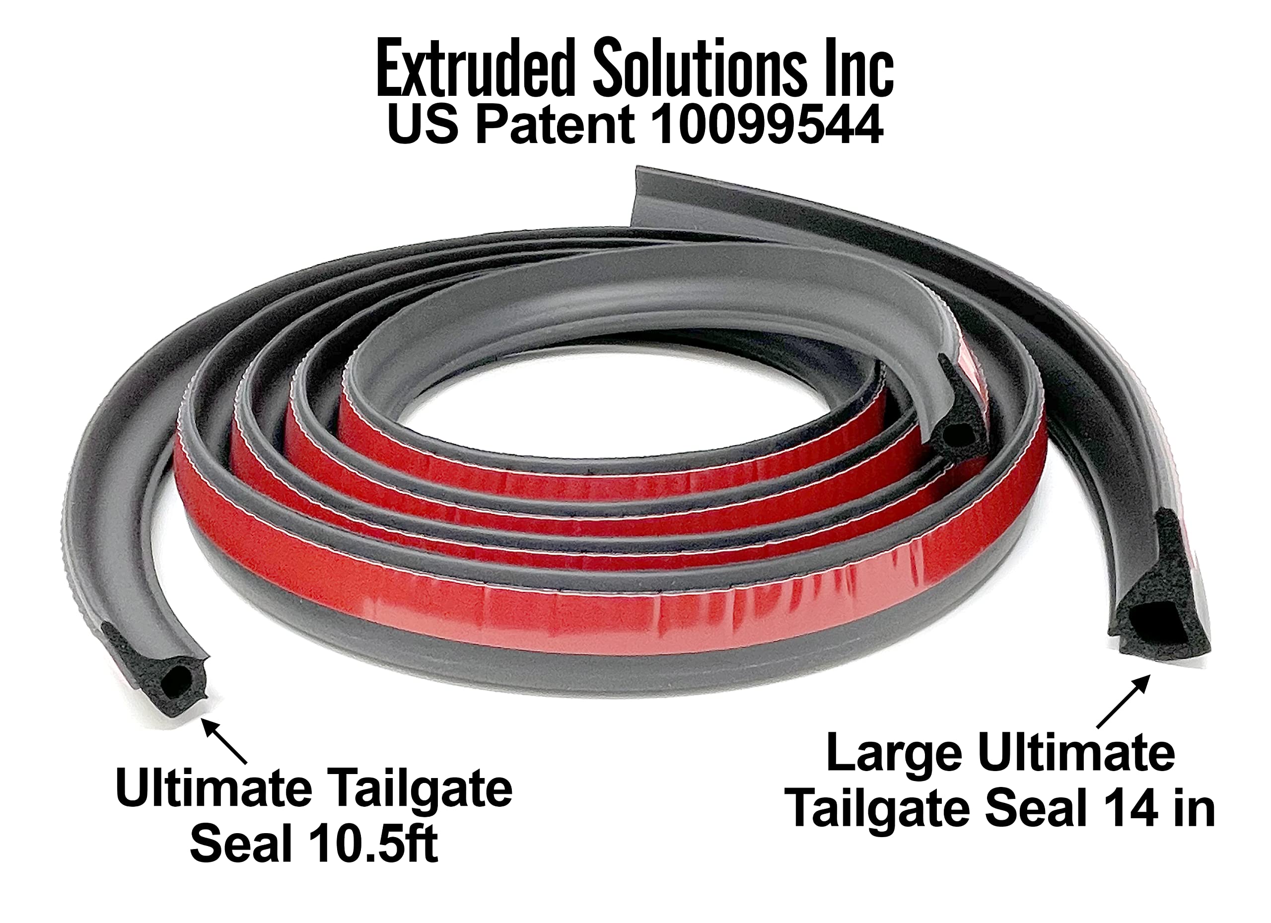 ESI tailgate seal taper profile close-up showing flexible EPDM rubber