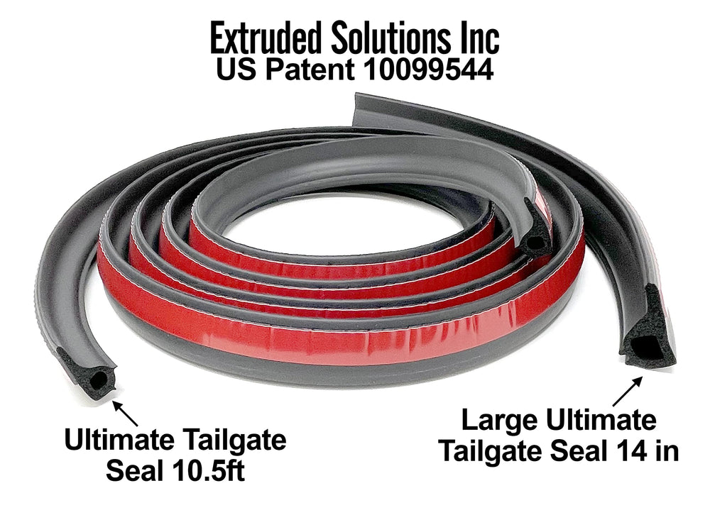 ESI tailgate seal taper profile close-up showing flexible EPDM rubber