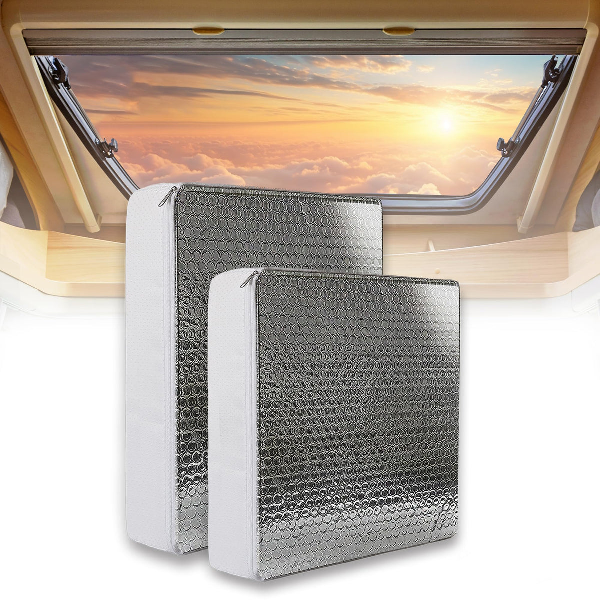 ESMING front view of vent insulator showing reflective outer surface and shape for energy savings