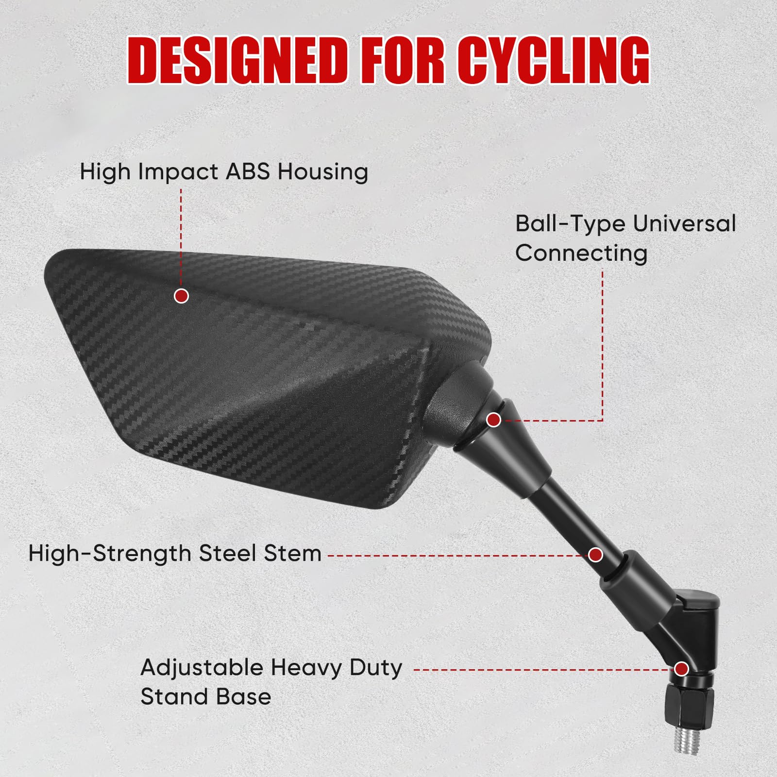Esploratori mirror mounted on handlebar in use improving rider awareness benefit