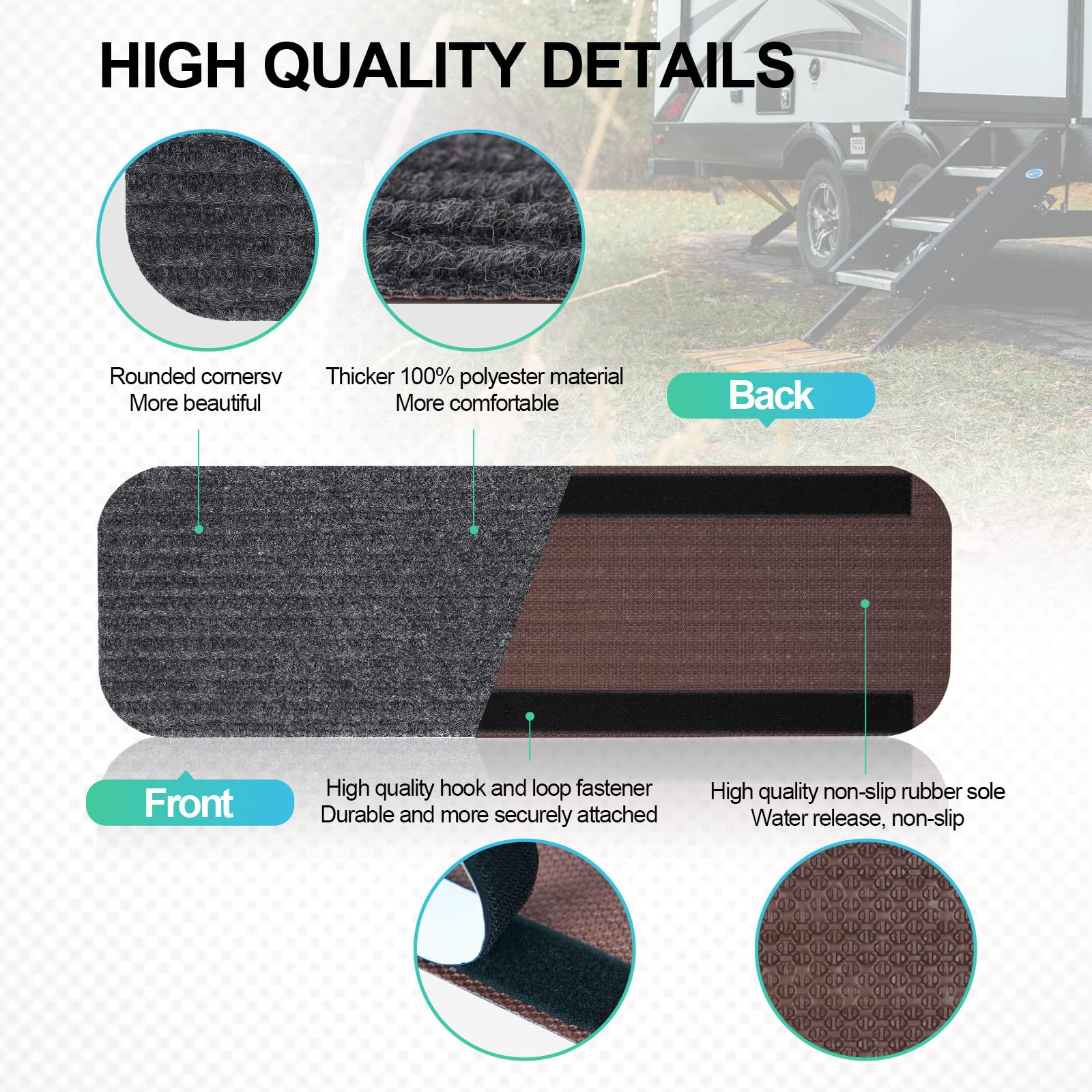 ESUDNT back side non-slip rubber backing demonstrating stable traction benefit