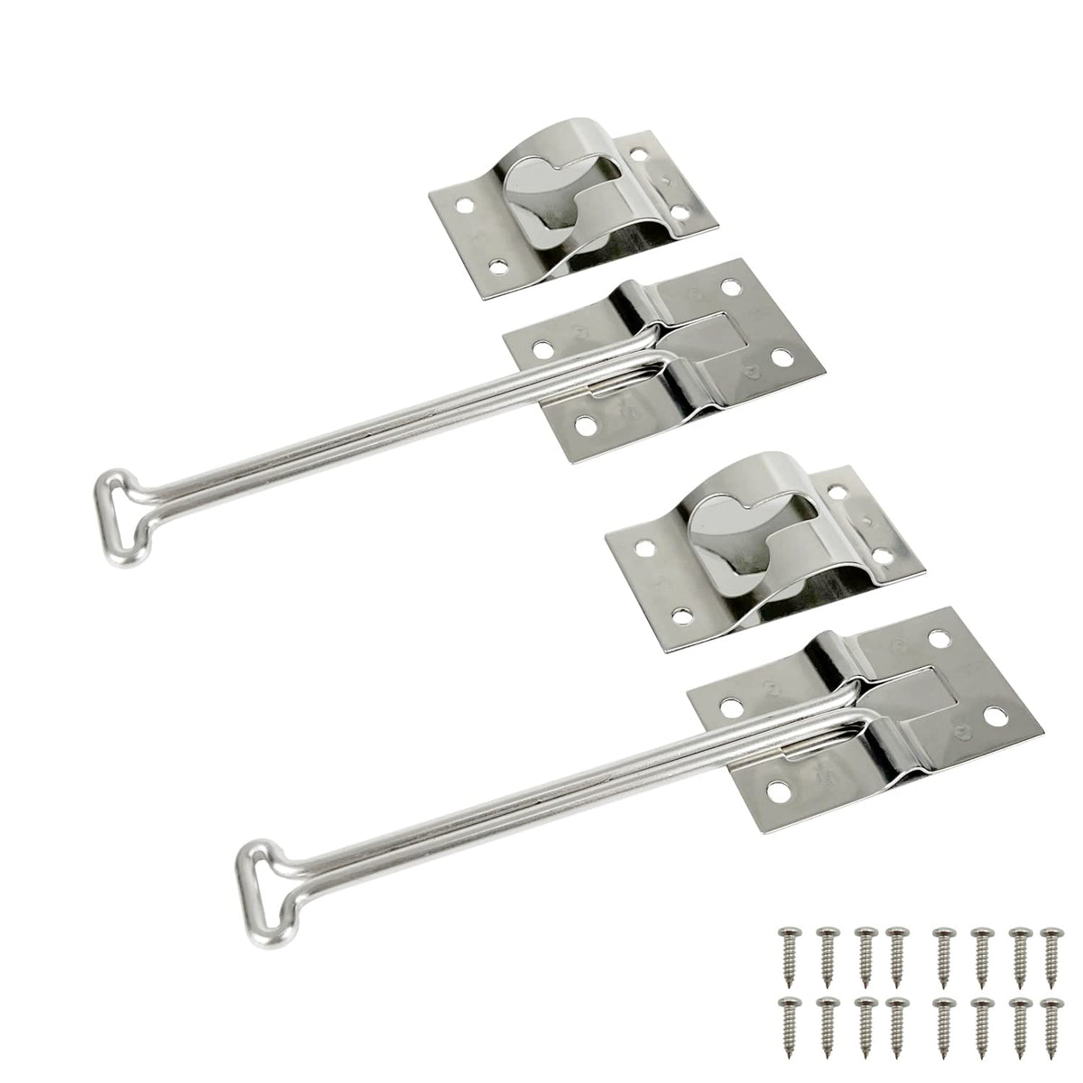 ESUDNT front view showing both stainless latches and included screws for quick install