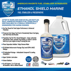 Ethanol Shield clear formula bottle closeup highlighting pour spout and concentrated benefits