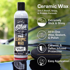 Ethos Handcrafted Car Care applicator pad close-up demonstrating easy application