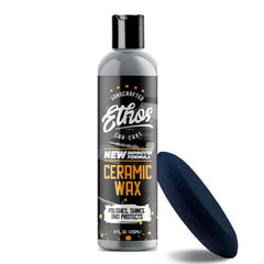 Ethos Handcrafted Car Care bottle front label showing product identity and benefit