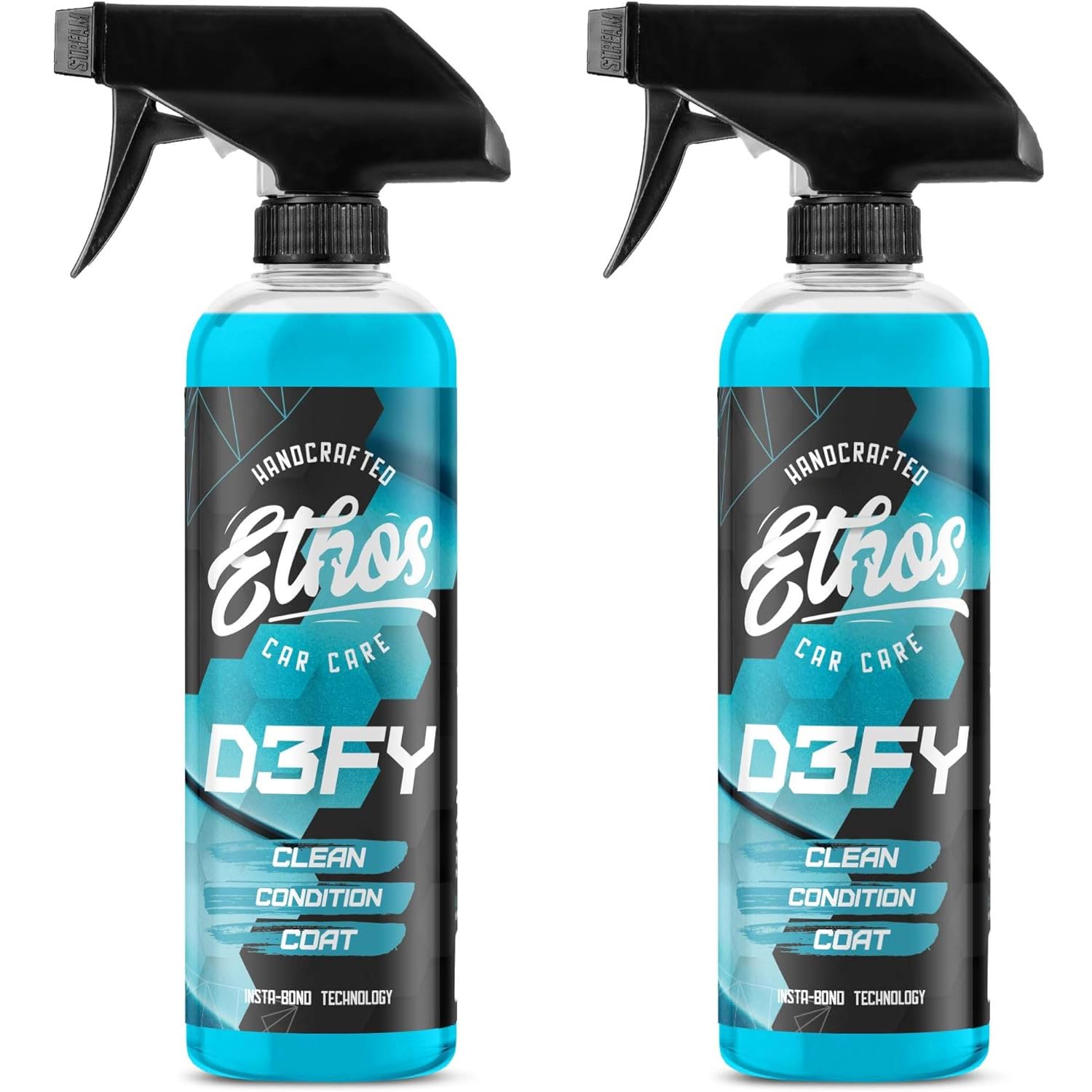 Ethos Handcrafted Car Care ethos defy front label showing product name and benefits