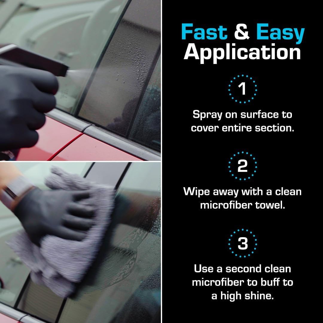 Ethos Handcrafted Car Care ethos defy size comparison bottle beside microfiber and towel set