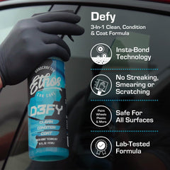 Ethos Handcrafted Car Care ethos defy spray action on car panel for quick cleaning