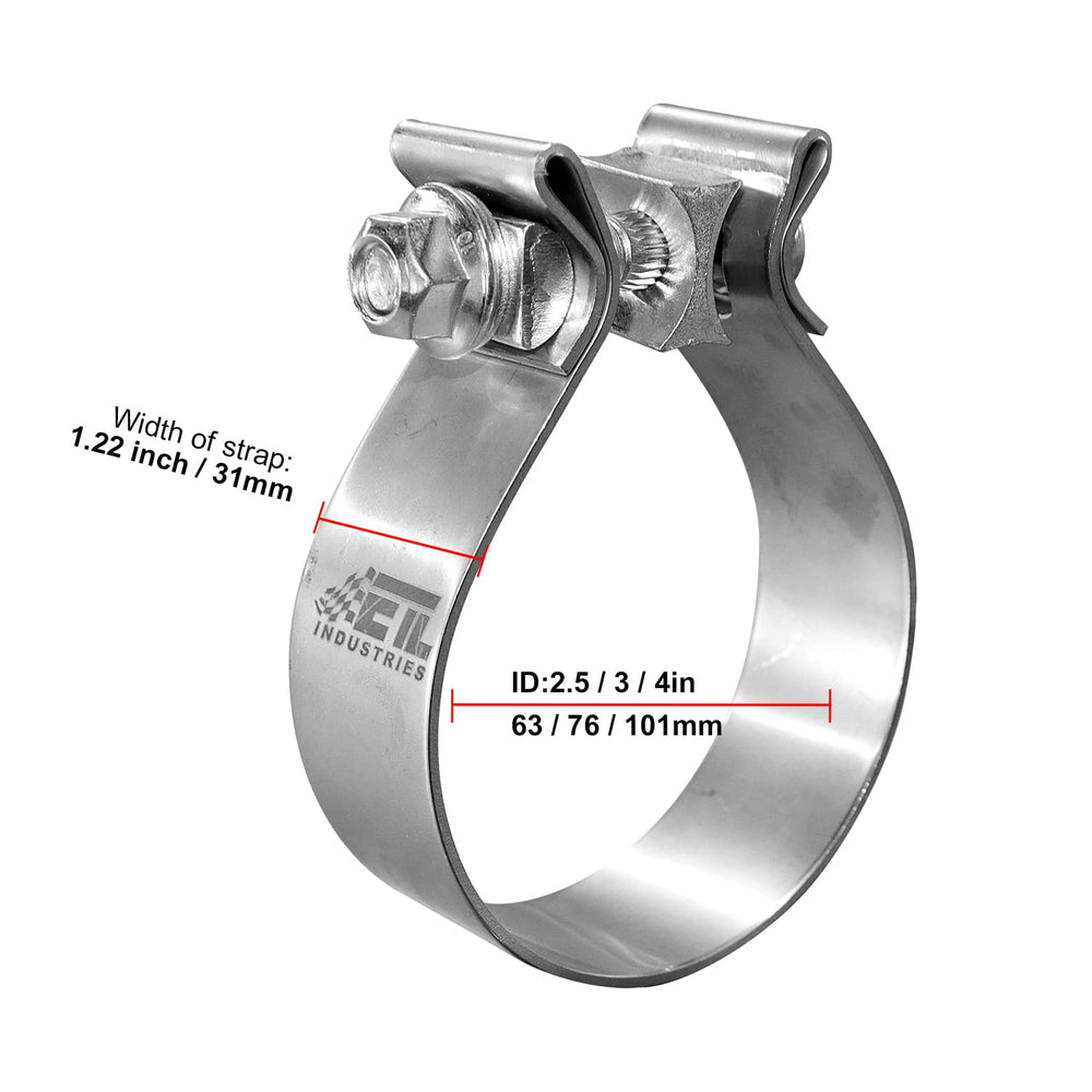 ETL INDUSTRIES installed on exhaust demonstrating secure, no-weld connection benefit