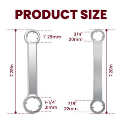 ETZ wrench profile next to ruler showing 7.28 inch length for scale and portability