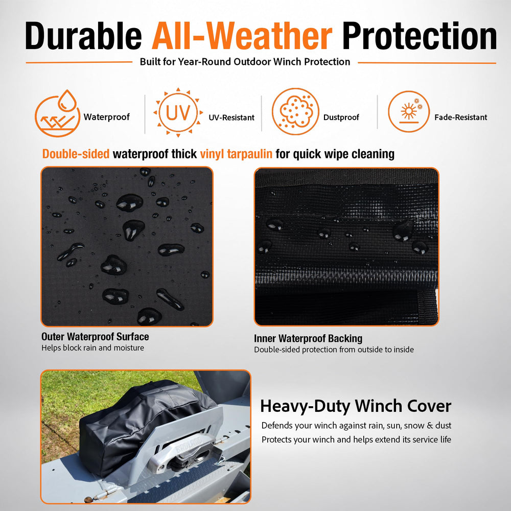 Eudora heavy-duty straps and buckles securing cover during high-speed drives