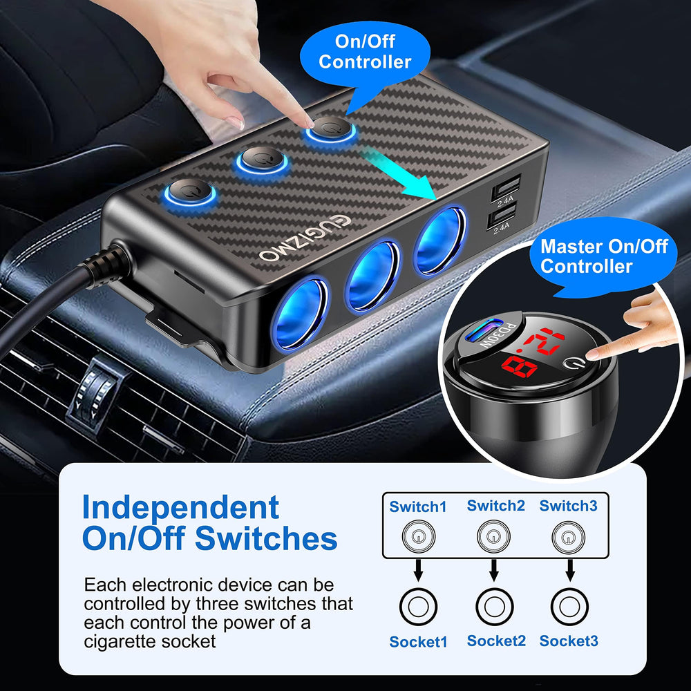 EUGIZMO individual switches close-up for controlled accessory power