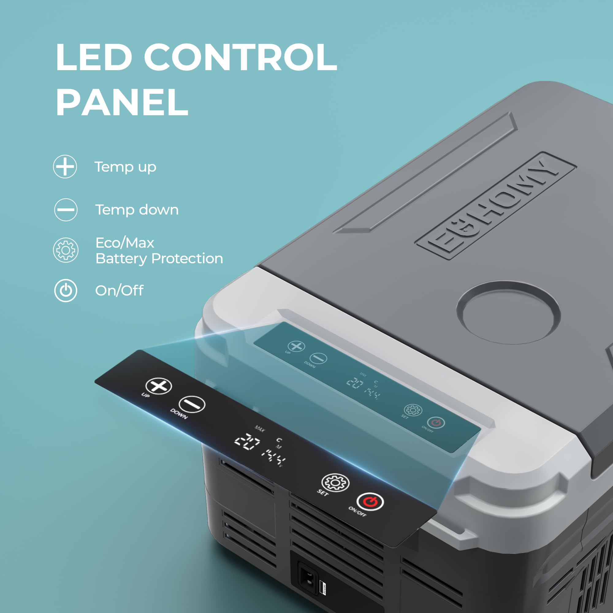 EUHOMY app on smartphone showing Bluetooth control and remote monitoring benefit