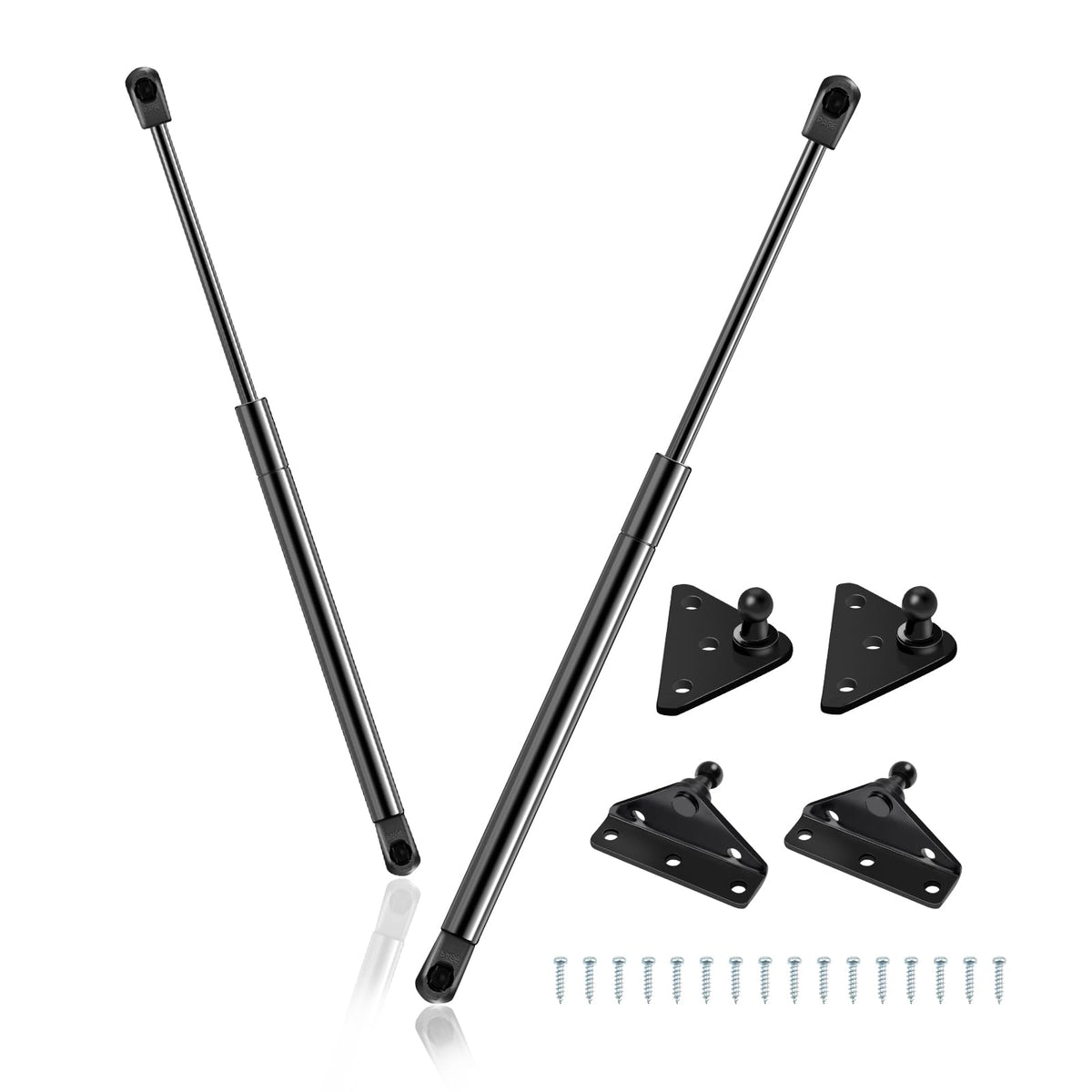Euplokeer front view of two 20in gas struts showing construction and durability