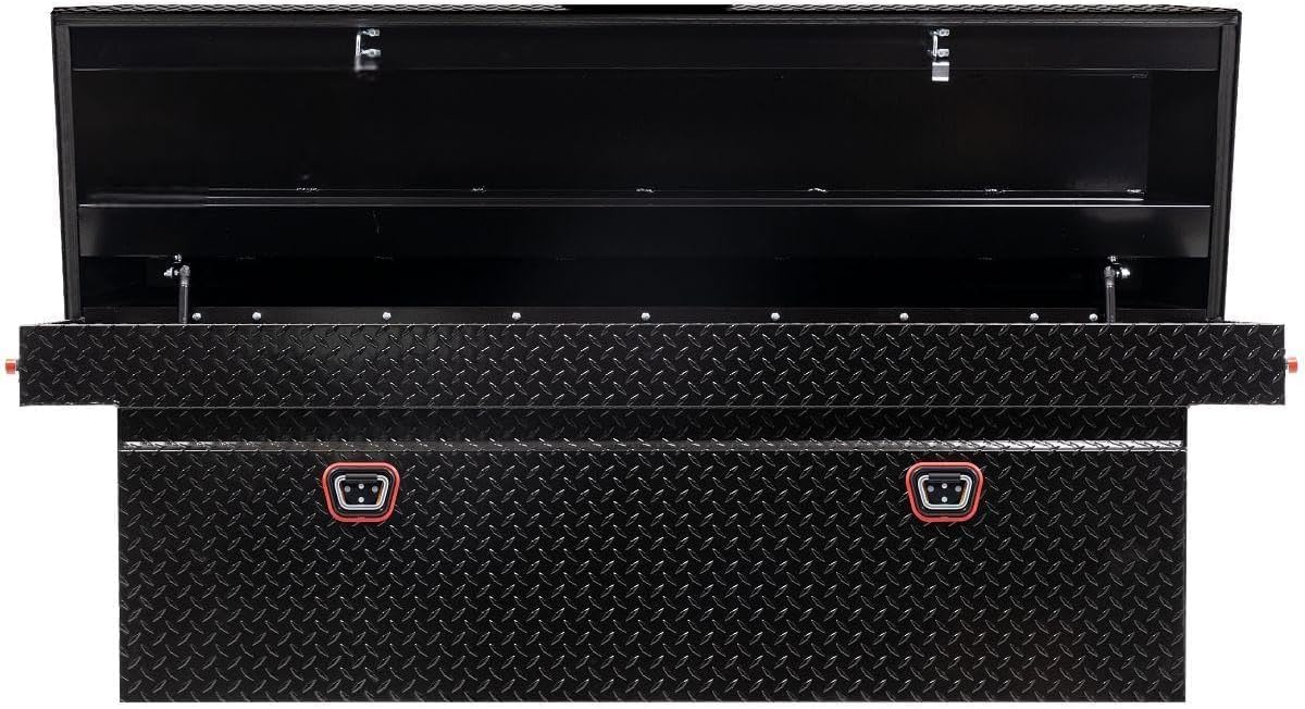 Euplokeer installed on pickup toolbox lid demonstrating reliable lift and hands-free convenience