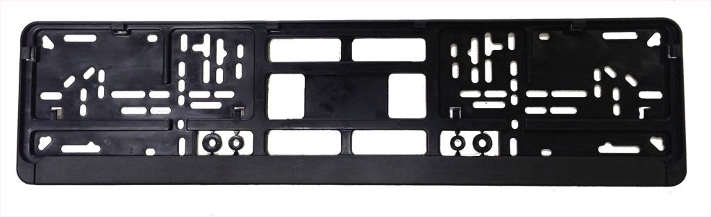 European License Plates front view of black frame showing clean fit and sleek look