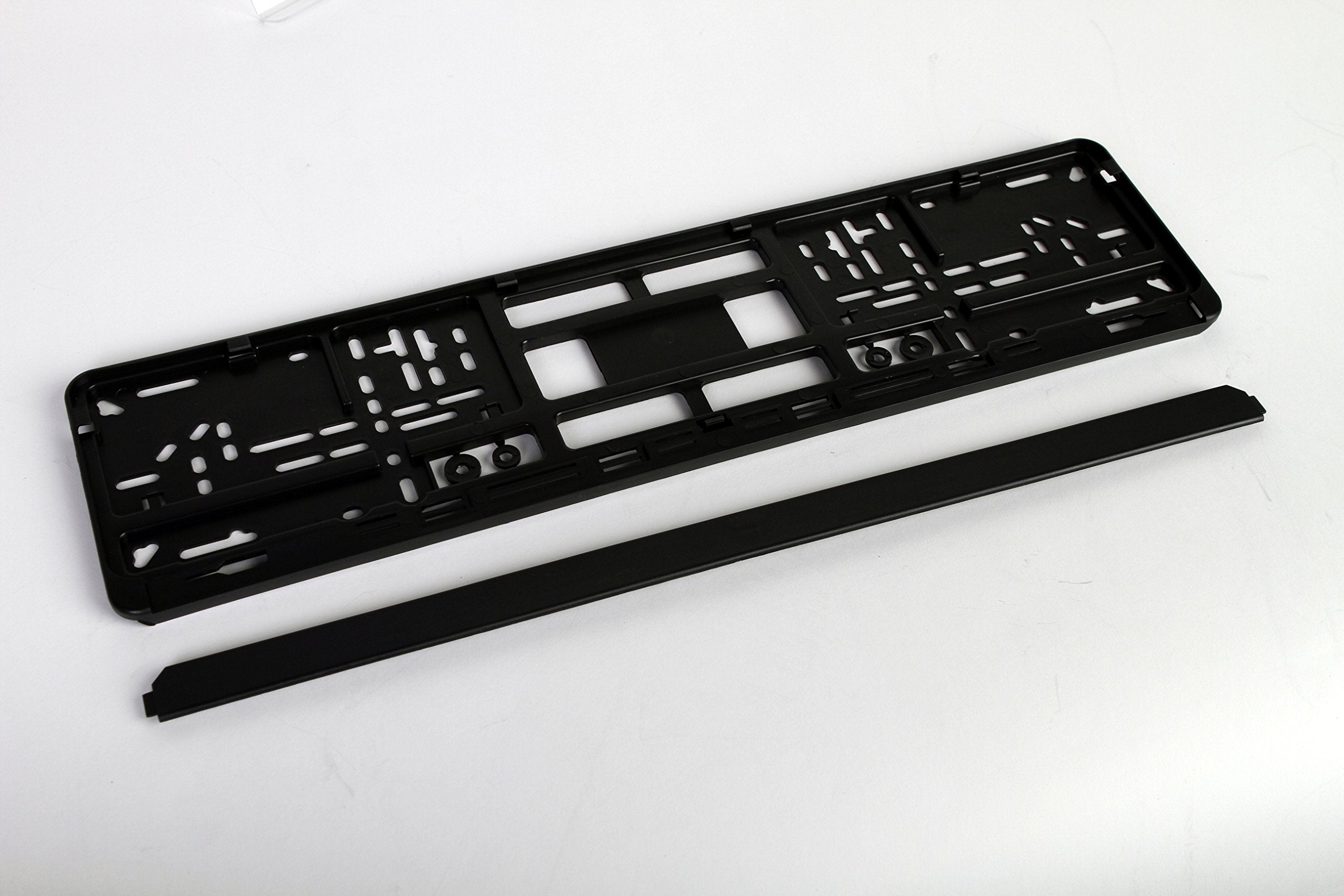 European License Plates detail of multiple mounting holes for versatile installation