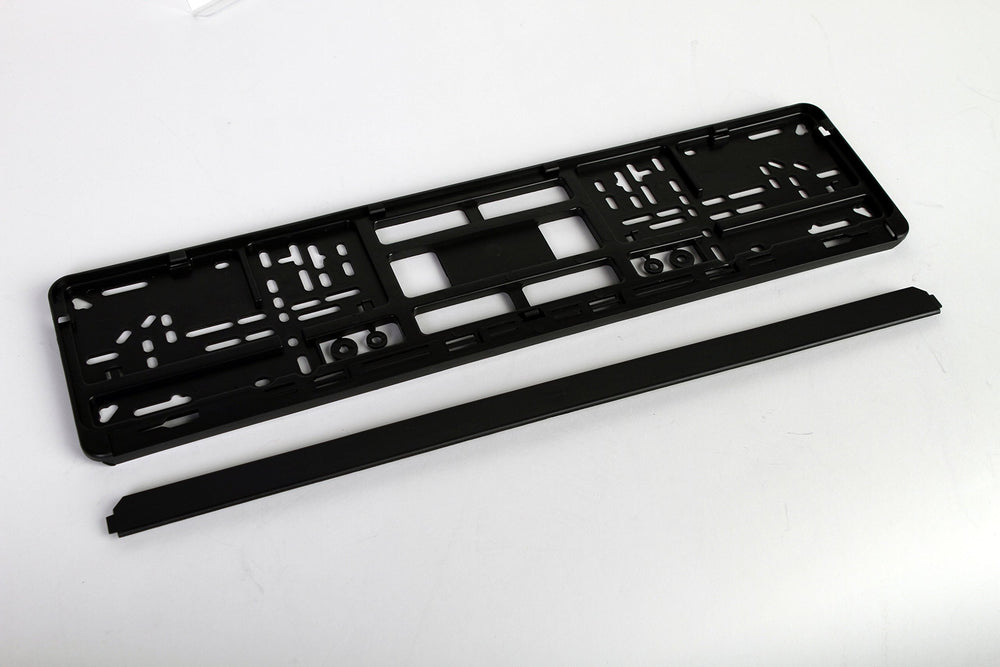 European License Plates detail of multiple mounting holes for versatile installation