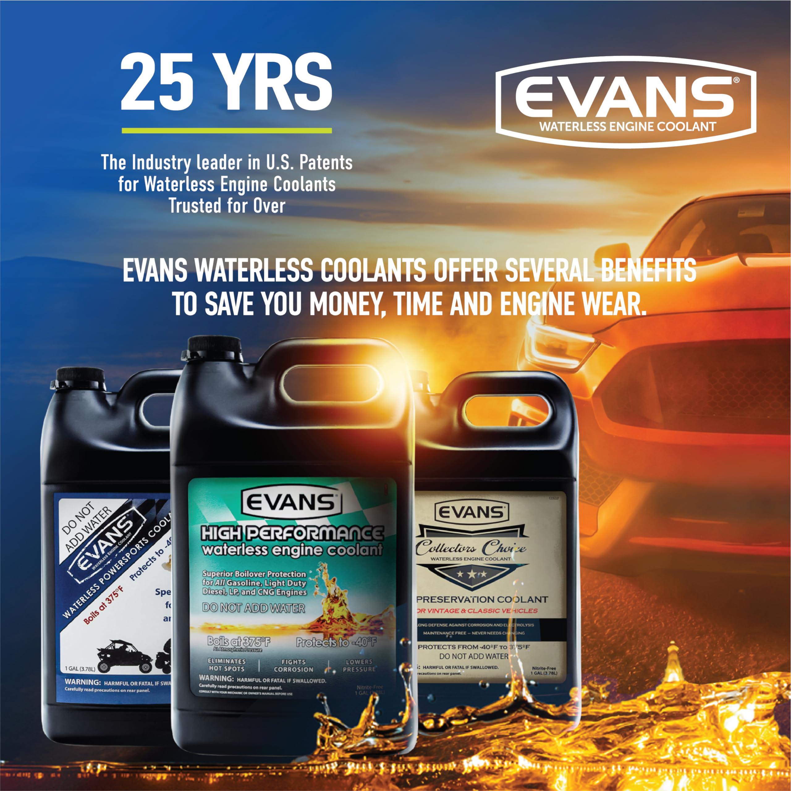 EVANS technical label close-up showing specifications and installation guidance