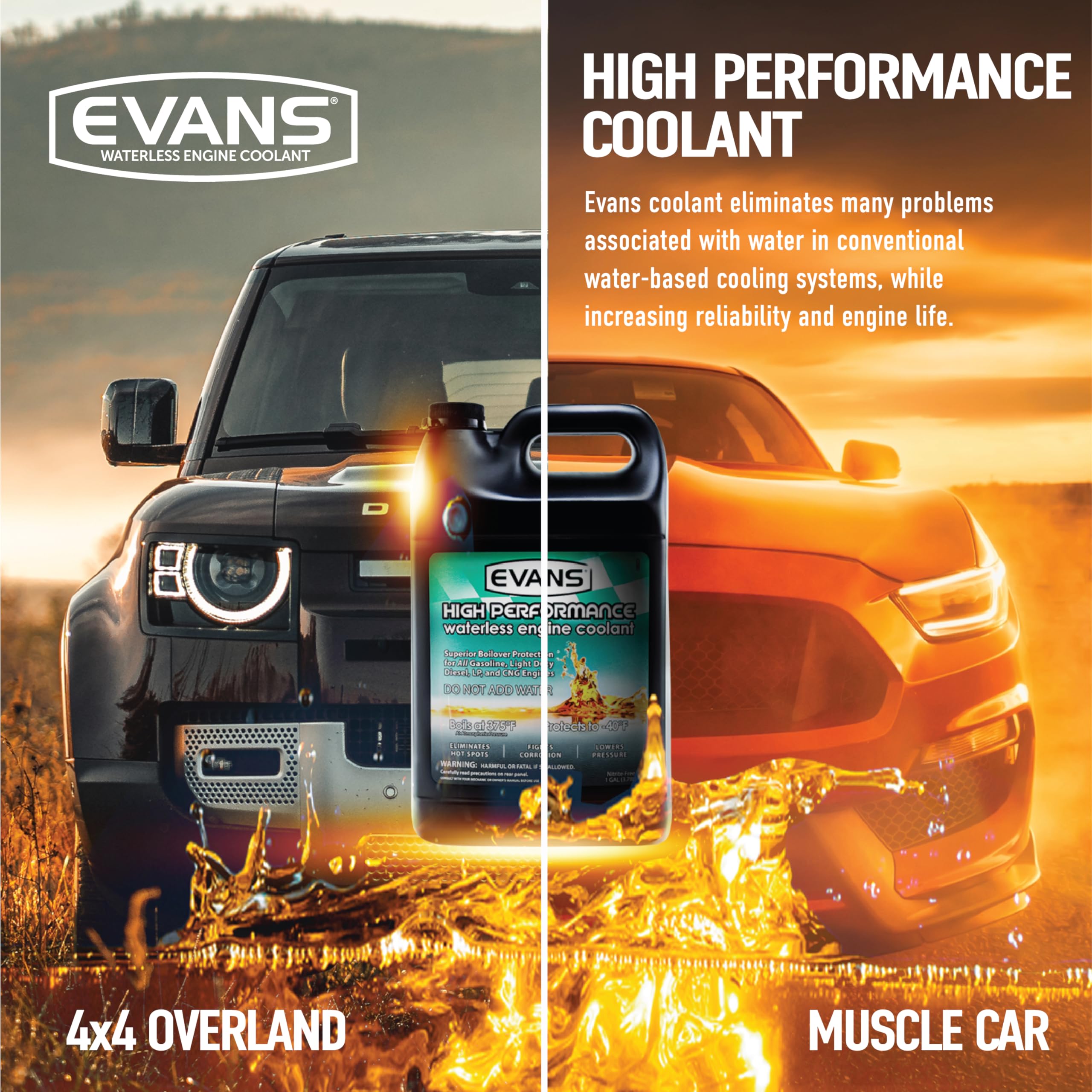 EVANS pour spout detail illustrating easy, mess-reducing refill benefit