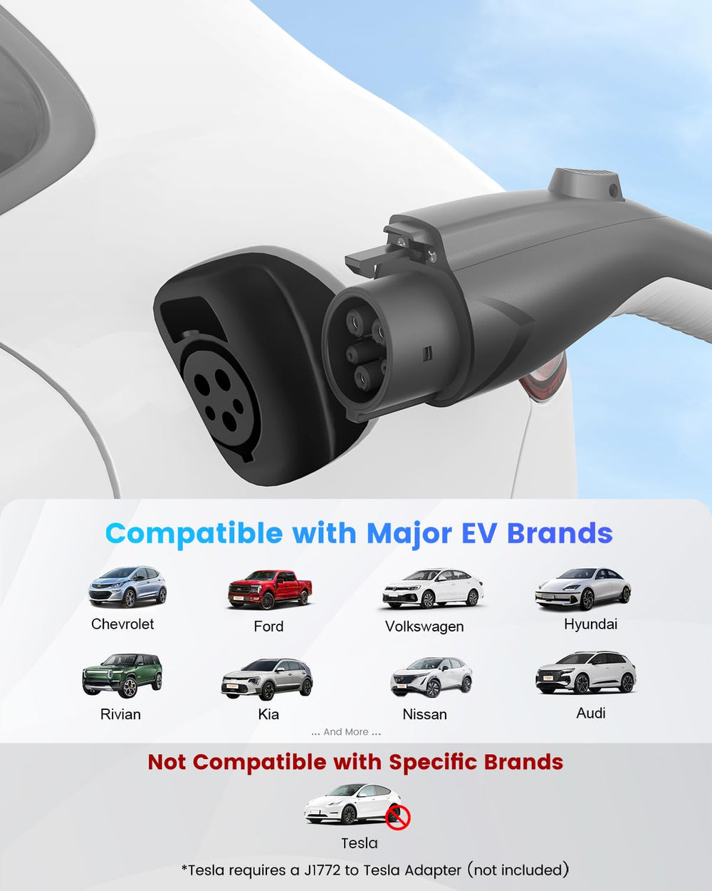EVDANCE NEMA 10-30 plug detail showing dryer outlet compatibility for easy installation