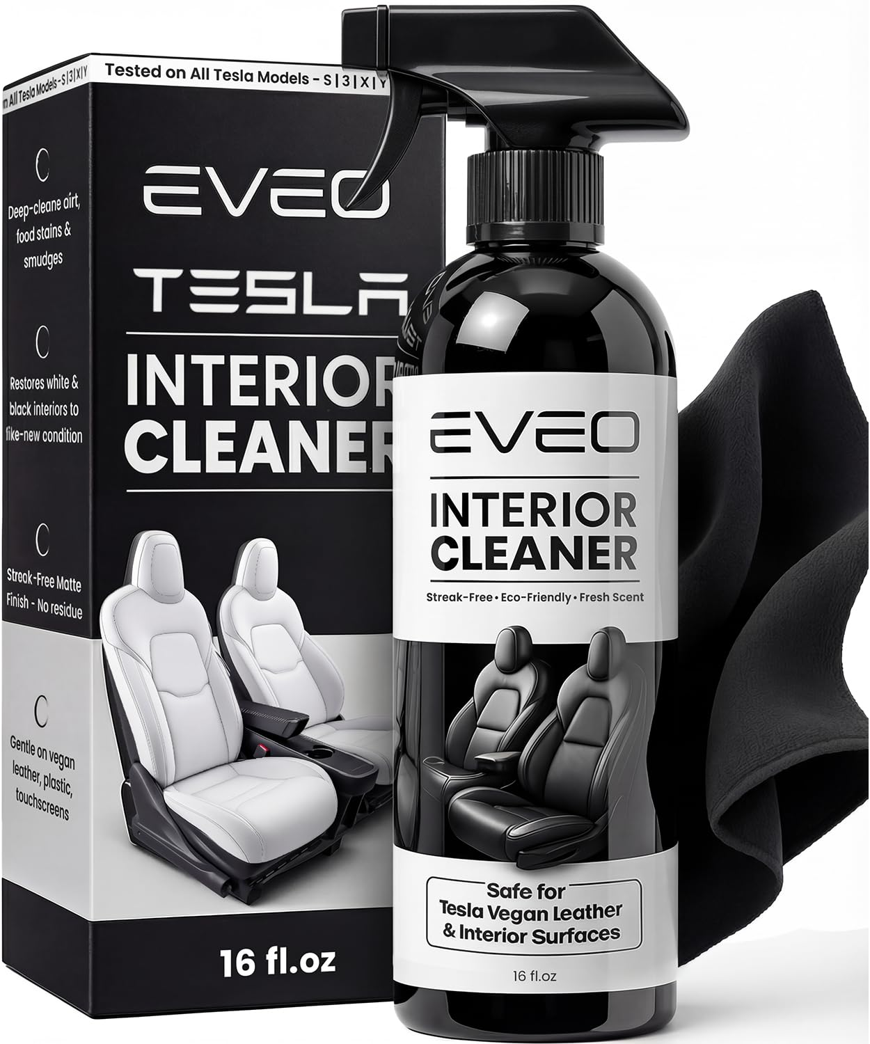 EVEO bottle front view showing product and benefit for gentle cleaning