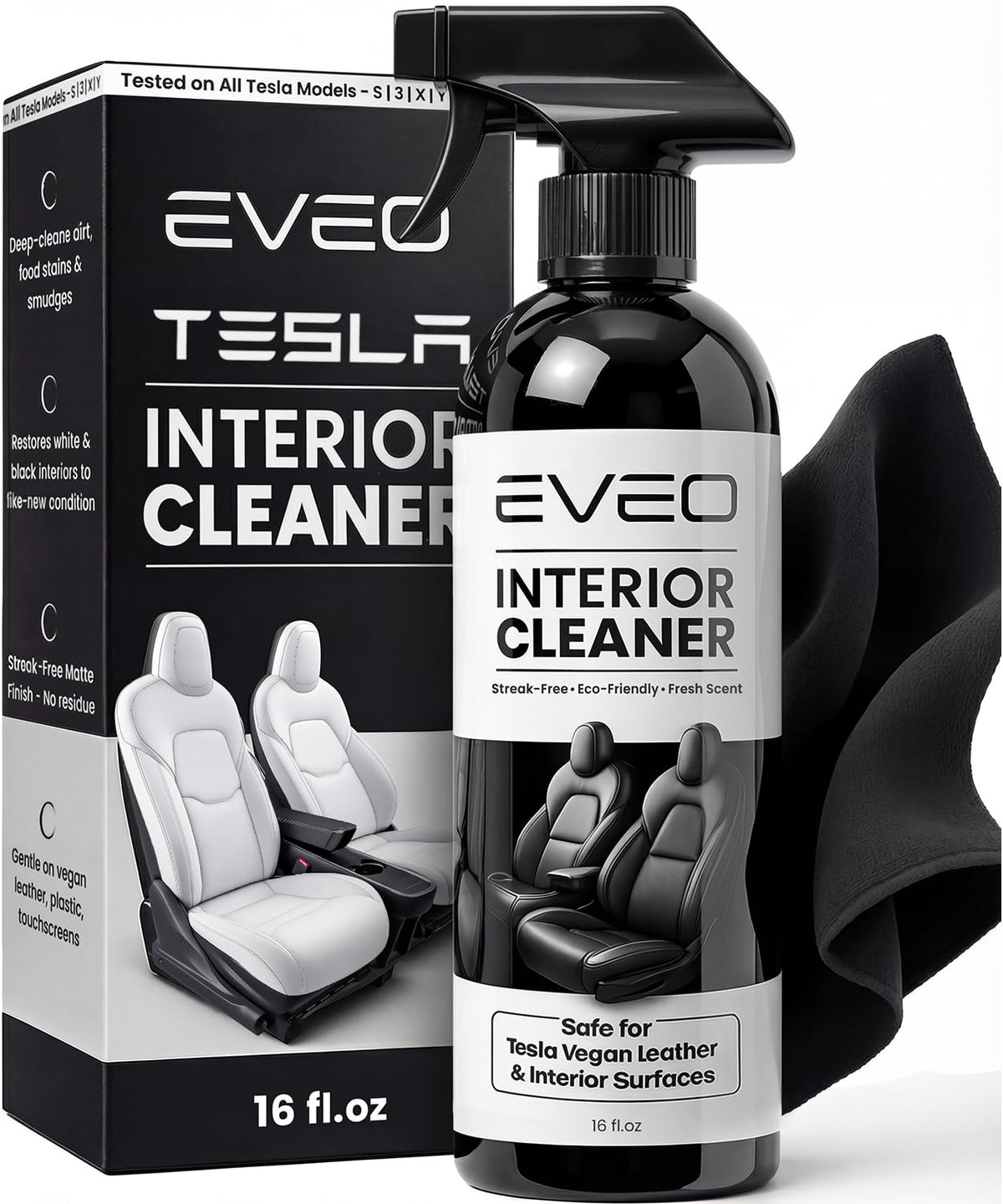 EVEO bottle front view showing product and benefit for gentle cleaning