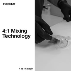 Evercoat 4:1 Catalyst pouring detail demonstrating easy mixing