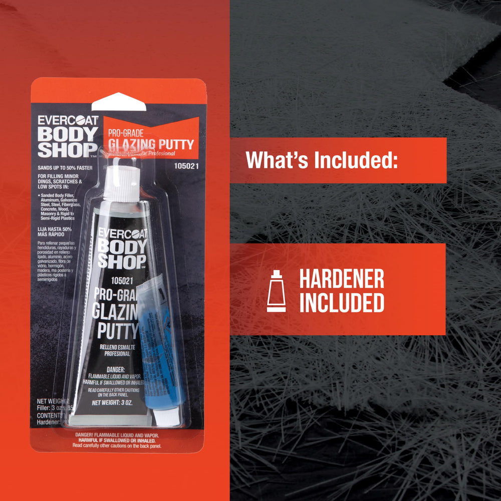 Evercoat Body Shop mixed putty with cream hardener ready for application