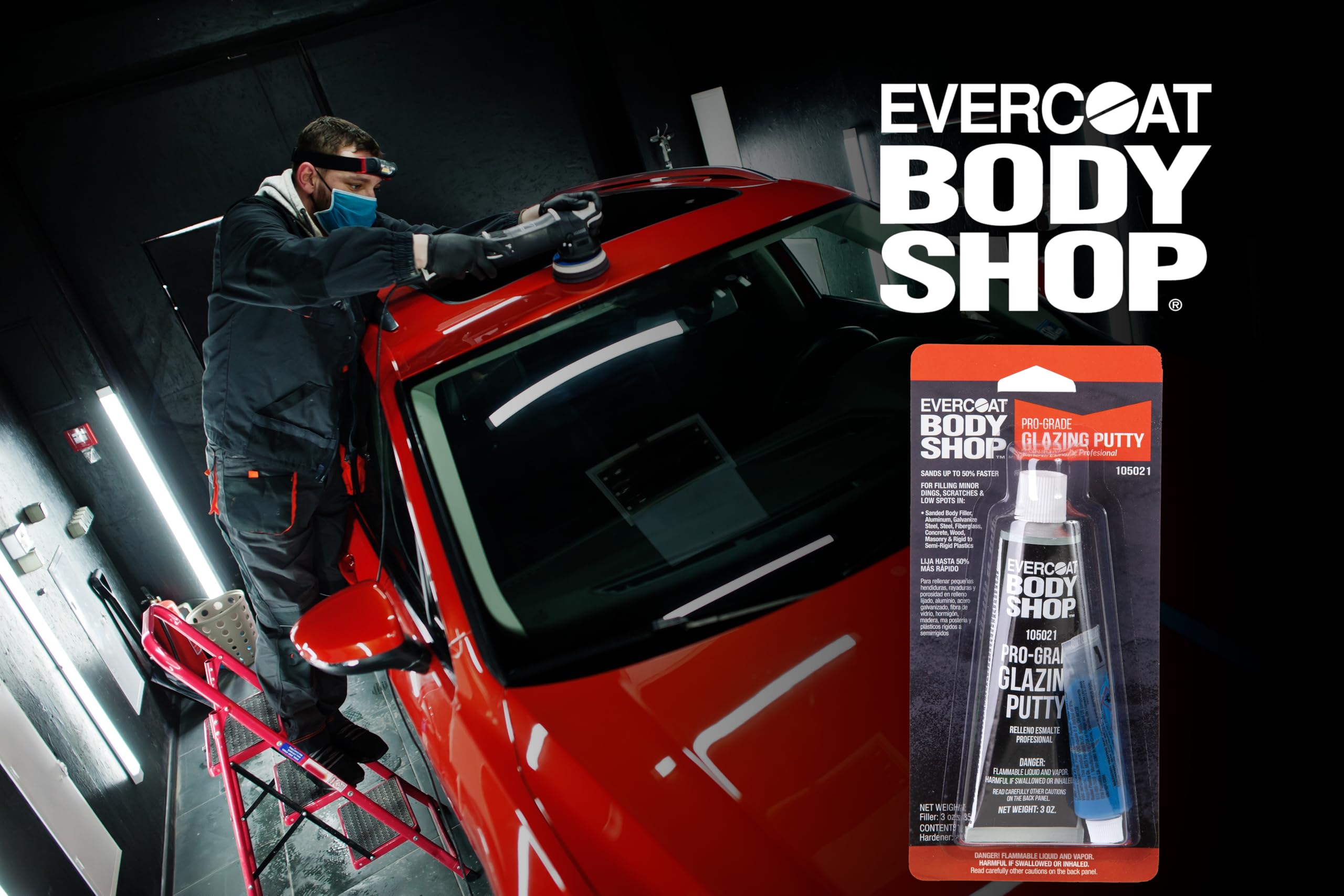 Evercoat Body Shop packaging and contents including putty and cream hardener