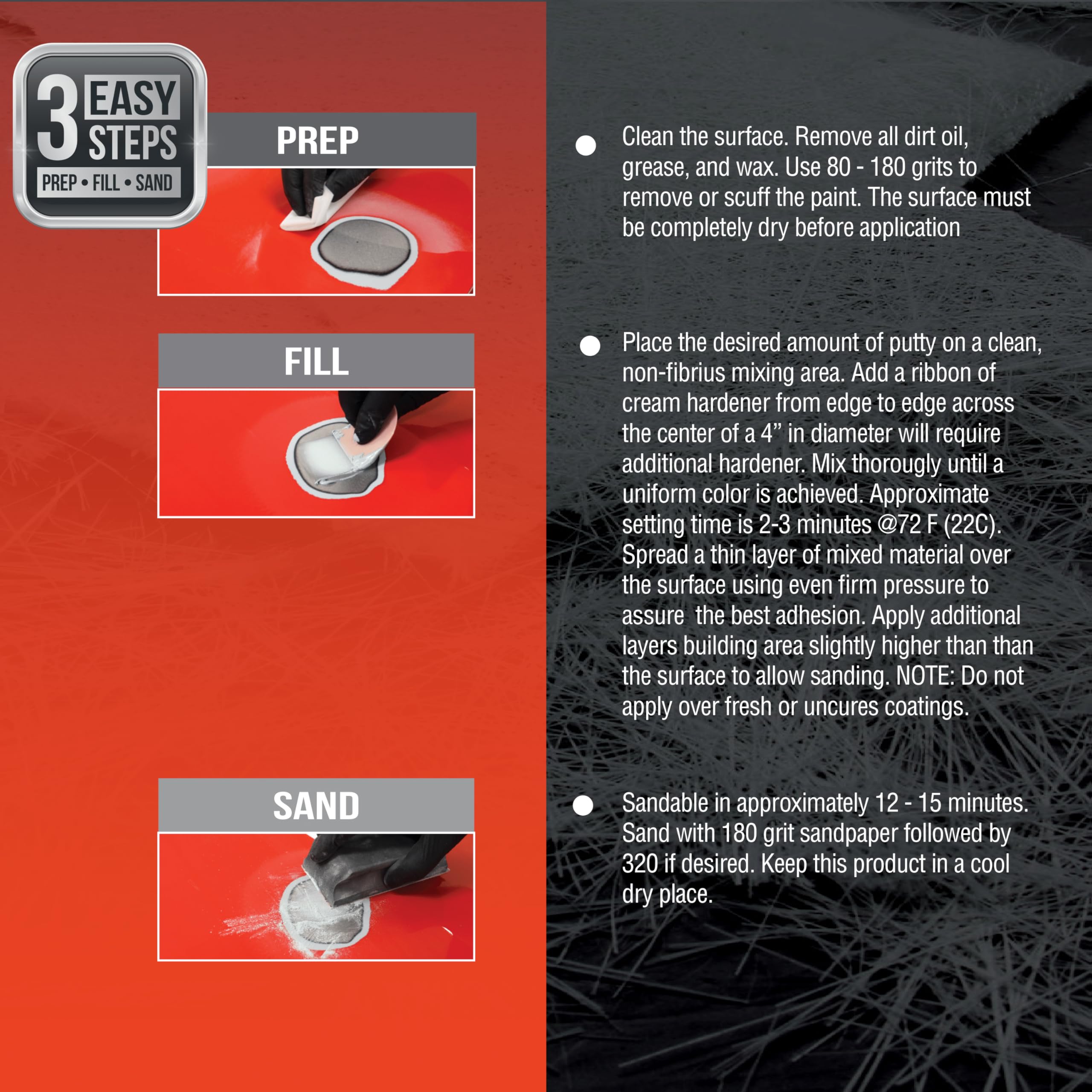 Evercoat Body Shop sanded edge detail illustrating fast, smooth sanding