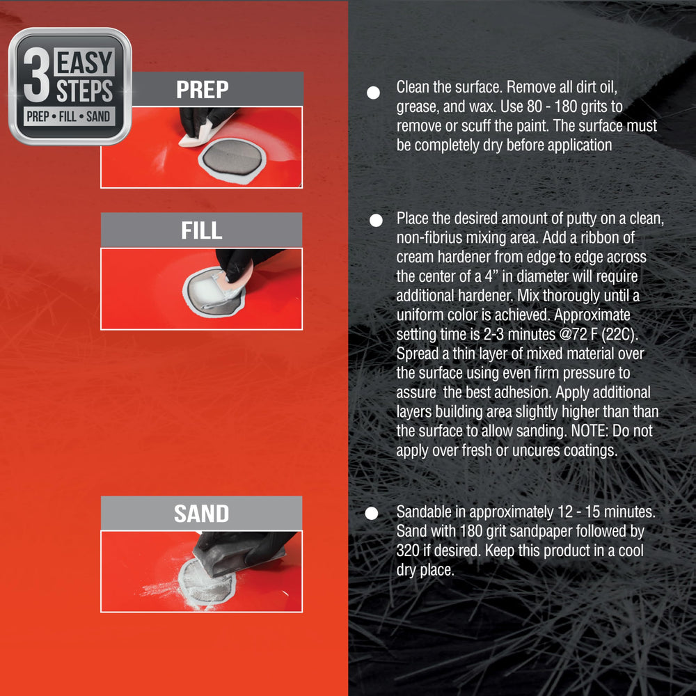 Evercoat Body Shop sanded edge detail illustrating fast, smooth sanding