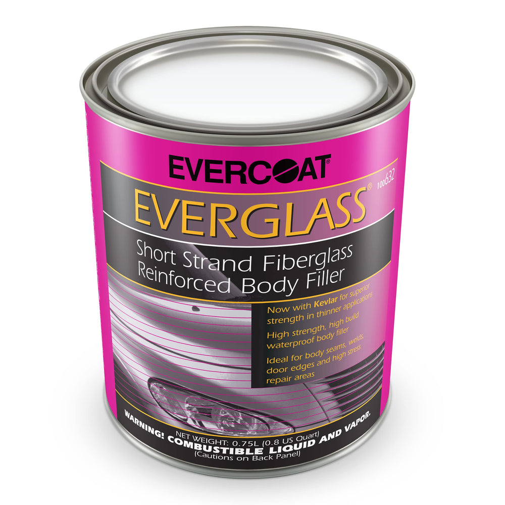 Evercoat Everglass front label showing product name and waterproof benefit