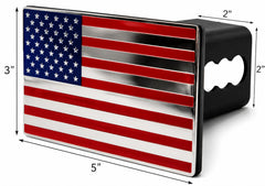 eVerHITCH close-up of stainless steel flag emblem offering corrosion resistance