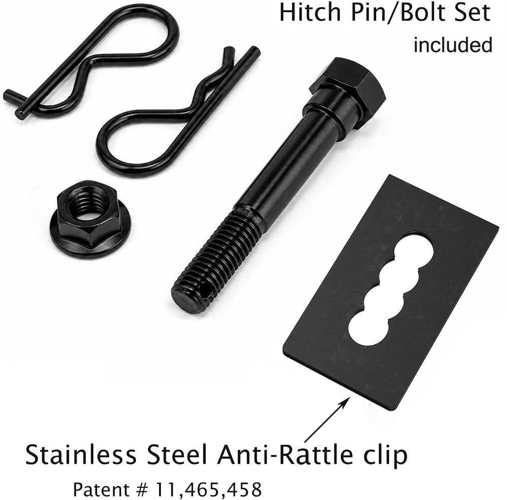 eVerHITCH on the back of a parked pickup showing stylish protection on the road