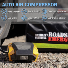 EVERLIT 12-foot 8-gauge jumper cables with clamps providing reliable starts for standard vehicles
