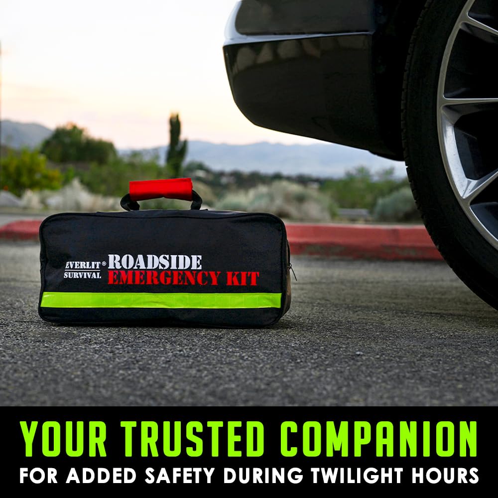 EVERLIT emergency kit stored in a vehicle trunk for quick access and travel preparedness