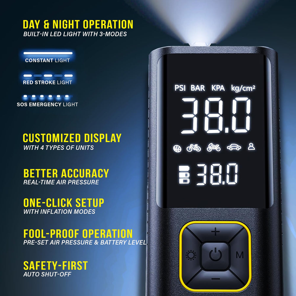 EVERLIT LED work light shining on a tire for nighttime repairs and visibility