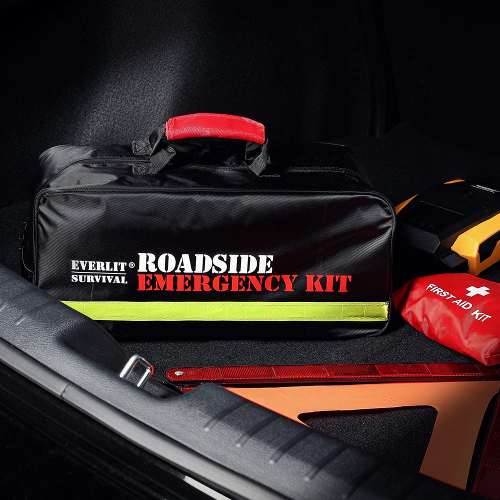 EVERLIT flashlight used at night improving visibility during roadside repairs and inspections