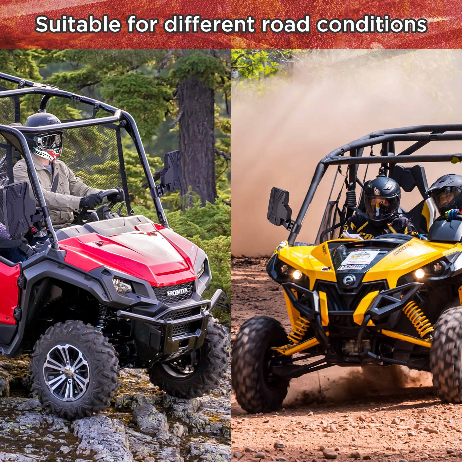 evermotor mirror in trail setting highlighting durable weather-resistant build