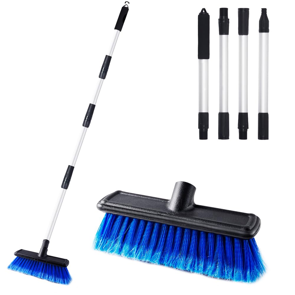 EVERRUSH brush in driveway washing a car showing versatile home use benefit