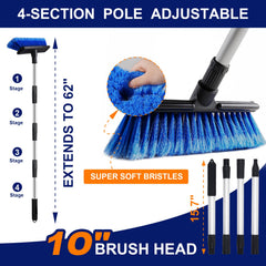 EVERRUSH fully assembled 62-inch pole extended for high-reach cleaning advantage