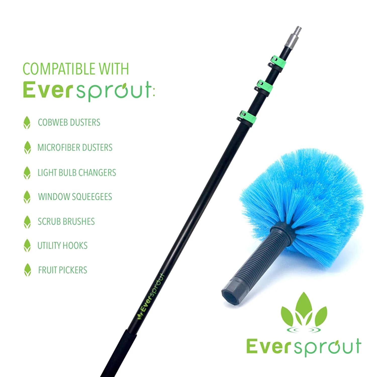 EVERSPROUT pole scale comparison from 1.5 ft to 3 ft for versatile reach
